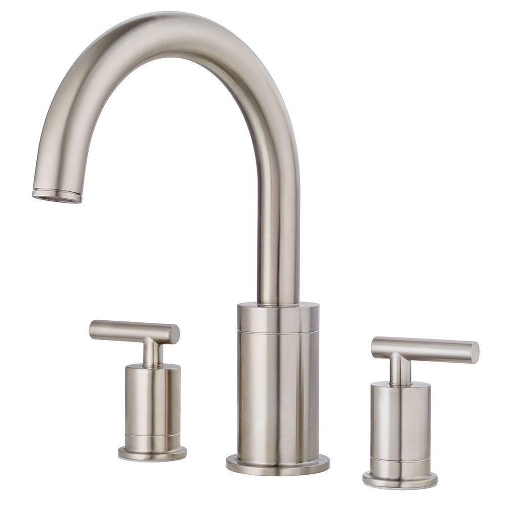 Price Pfister Contempra 2-Handle High-Arc Deck Mount Roman Tub Faucet Trim Kit in Brushed Nickel (Valve Not Included) 674013