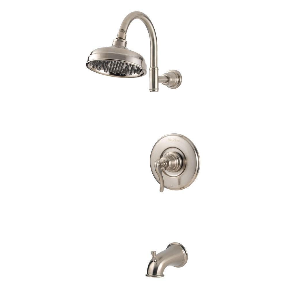 Price Pfister Ashfield 1-Handle Tub and Shower Faucet in Brushed Nickel 763556