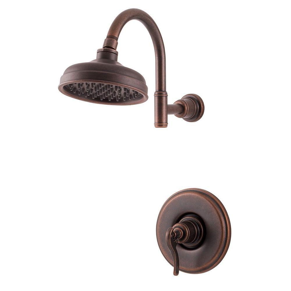 Price Pfister Ashfield 1-Handle Shower Faucet Trim Kit in Rustic Bronze (Valve Not Included) 763608