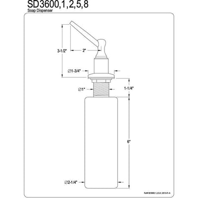 Kingston Satin Nickel Restoration deck mount Easy Fill Soap Dispenser SD3608