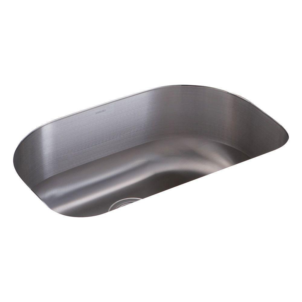 Sterling Cinch Undermount Stainless Steel 16.8125 inch 0-Hole Single Bowl Kitchen Sink 514442