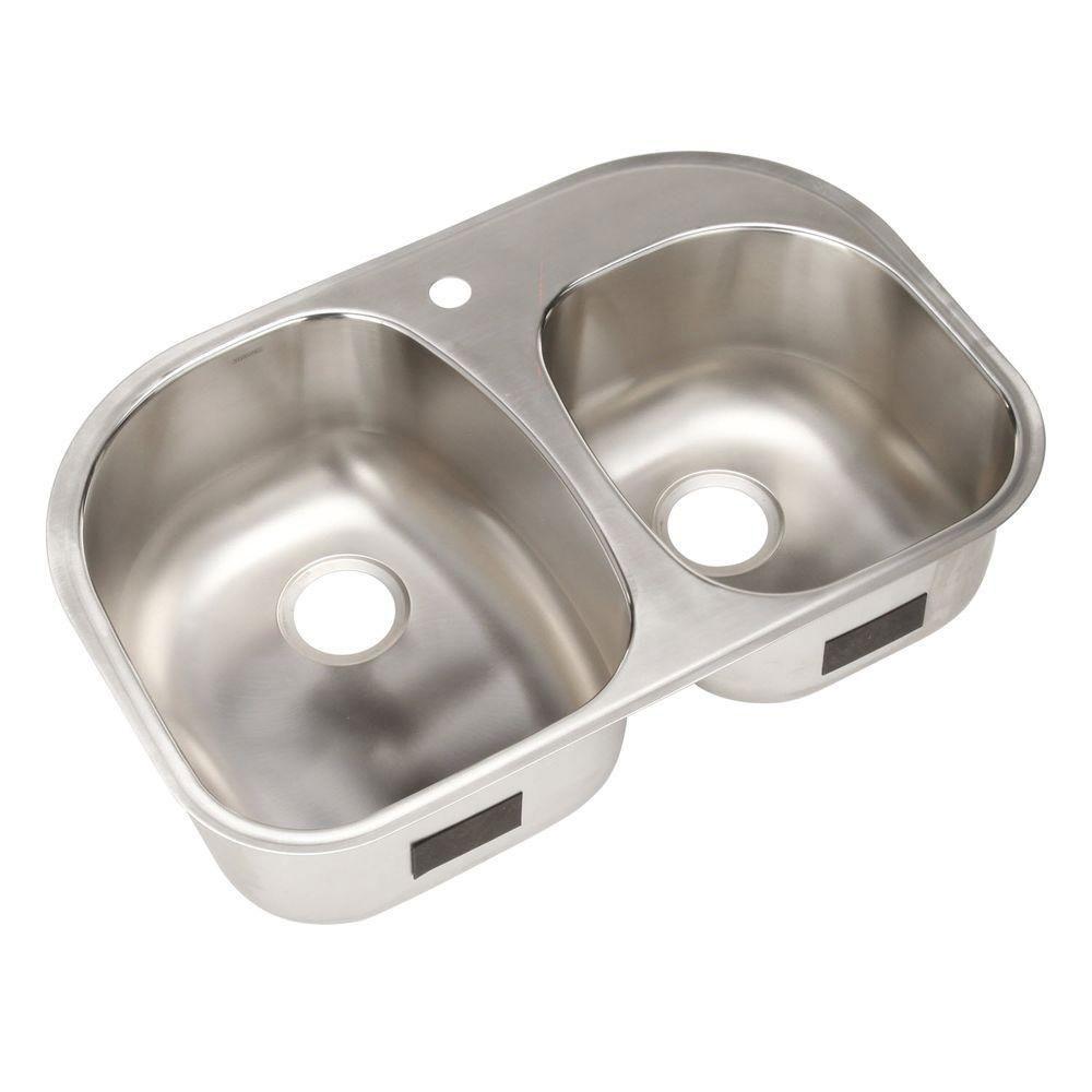 Sterling Cinch Undermount Stainless Steel 20.5 inch 1-Hole Double Bowl Kitchen Sink 663144