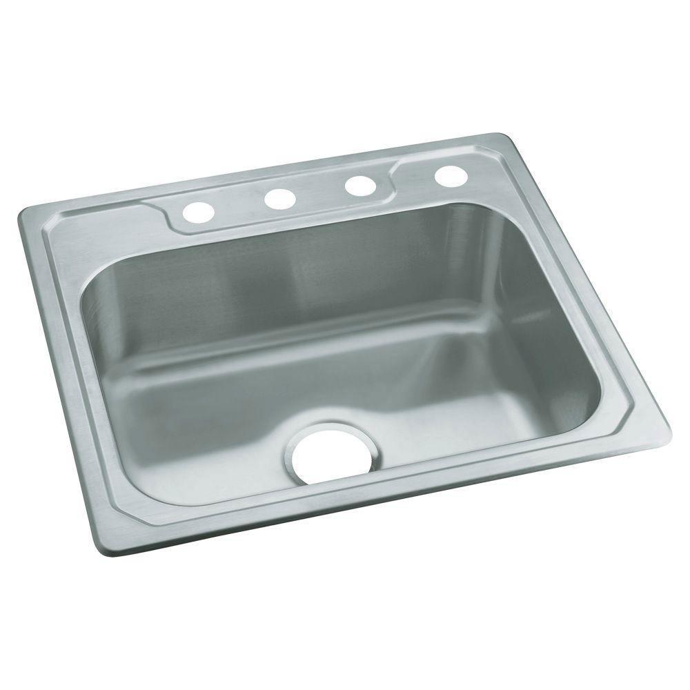 Sterling Middleton Drop-In Stainless Steel 25 inch 4-Hole Single Bowl Kitchen Sink 663149
