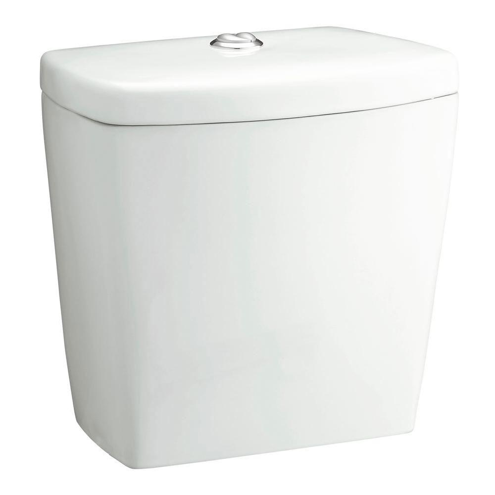 Sterling Karsten Dual Flush Toilet Tank Only with Chrome Push Button and Lid, White 663884