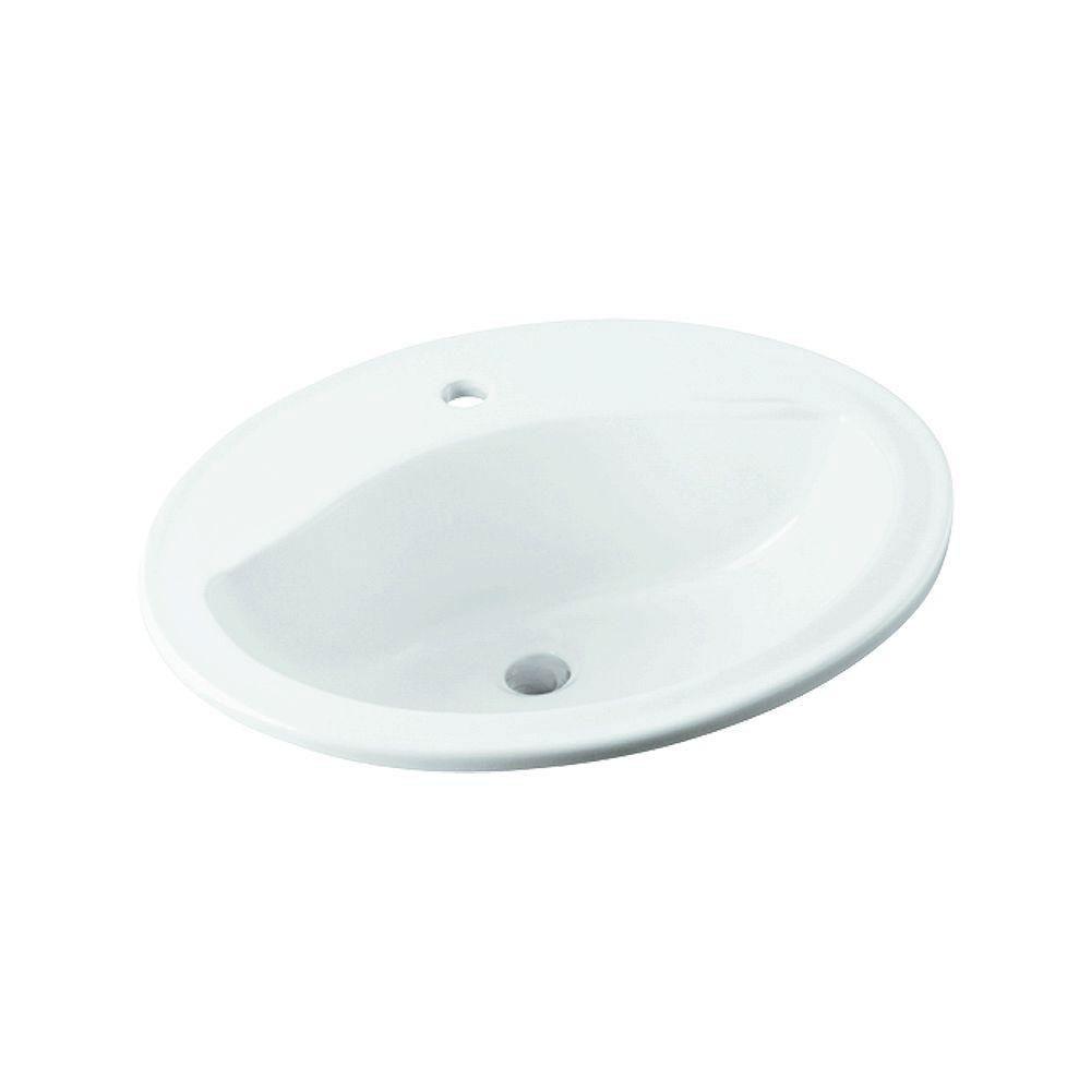 Sterling Sanibel Drop-in Bathroom Sink in White 664062