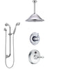 Delta Victorian Chrome Finish Shower System with Temp2O Control, 3-Setting Diverter, Ceiling Mount Showerhead, and Hand Shower with Slidebar SS1400110