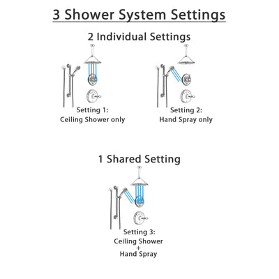 Delta Victorian Chrome Finish Shower System with Temp2O Control, 3-Setting Diverter, Ceiling Mount Showerhead, and Hand Shower with Grab Bar SS140011
