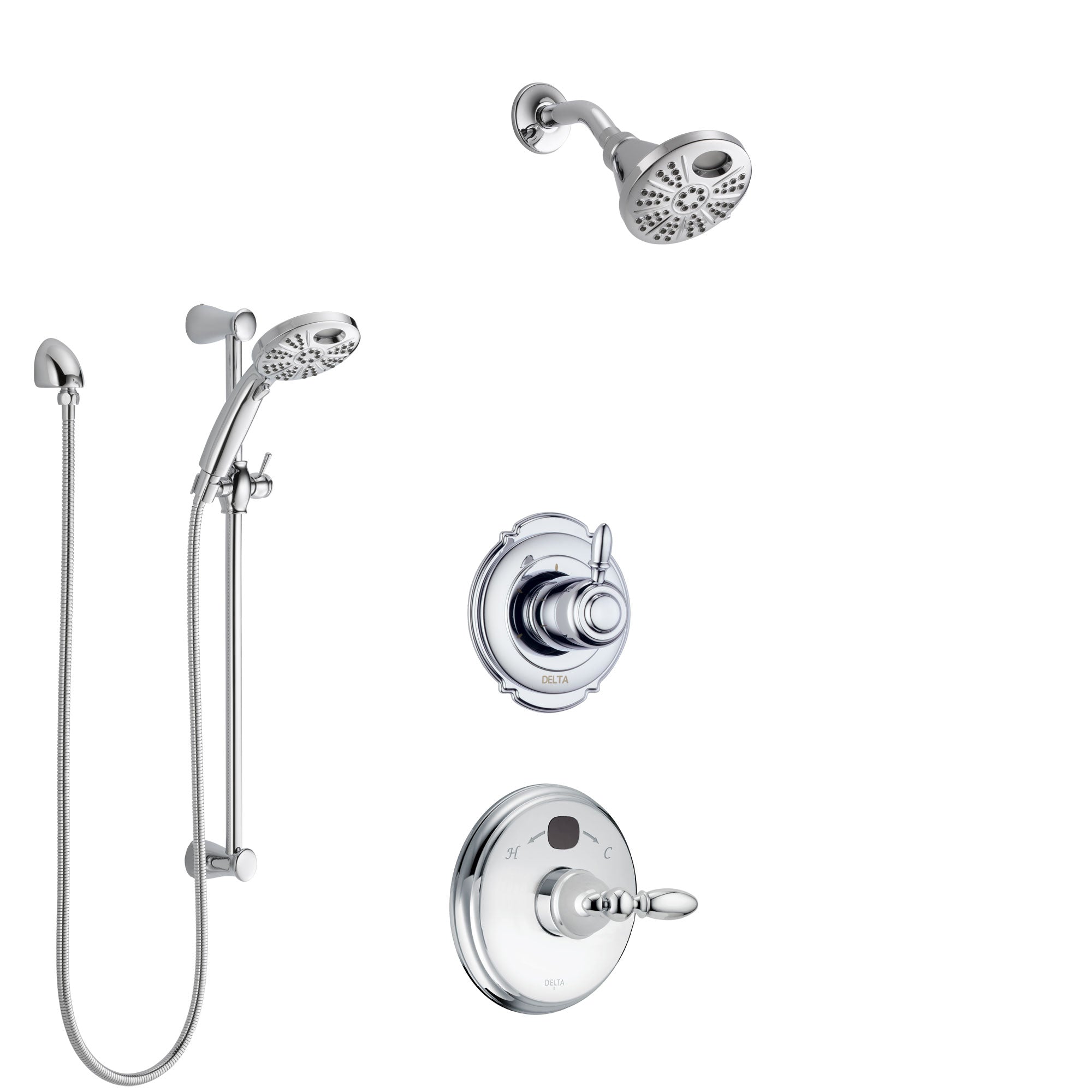 Delta Victorian Chrome Finish Shower System With Temp2O Control Handle   SS140013 