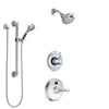 Delta Victorian Chrome Finish Shower System with Temp2O Control Handle, 3-Setting Diverter, Showerhead, and Hand Shower with Grab Bar SS140014