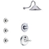 Delta Victorian Chrome Finish Shower System with Temp2O Control Handle, 3-Setting Diverter, Showerhead, and 3 Body Sprays SS140016