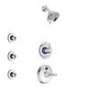 Delta Victorian Chrome Finish Shower System with Temp2O Control Handle, 3-Setting Diverter, Showerhead, and 3 Body Sprays SS140019
