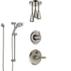 Delta Victorian Stainless Steel Finish Shower System with Temp2O Control, Diverter, Ceiling Mount Showerhead, and Hand Shower with Slidebar SS14001SS8