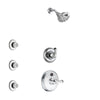 Delta Cassidy Chrome Finish Shower System with Temp2O Control Handle, 3-Setting Diverter, Showerhead, and 3 Body Sprays SS140026