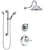 Delta Cassidy Chrome Finish Shower System with Temp2O Control Handle, 3-Setting Diverter, Showerhead, and Hand Shower with Grab Bar SS140028