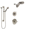 Delta Trinsic Stainless Steel Finish Shower System with Temp2O Control, 3-Setting Diverter, Dual Showerhead, and Hand Shower with Grab Bar SS14002SS1