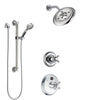 Delta Cassidy Chrome Finish Shower System with Temp2O Control Handle, 3-Setting Diverter, Showerhead, and Hand Shower with Grab Bar SS140033