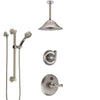 Delta Cassidy Stainless Steel Finish Shower System with Temp2O Control, Diverter, Ceiling Mount Showerhead, and Hand Shower with Grab Bar SS14003SS2