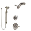 Delta Cassidy Stainless Steel Finish Shower System with Temp2O Control, 3-Setting Diverter, Dual Showerhead, and Hand Shower with Slidebar SS14003SS5