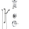 Delta Cassidy Chrome Finish Shower System with Temp2O Control, 3-Setting Diverter, Ceiling Mount Showerhead, and Hand Shower with Grab Bar SS140041