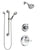 Delta Cassidy Chrome Finish Shower System with Temp2O Control Handle, 3-Setting Diverter, Showerhead, and Hand Shower with Grab Bar SS140045