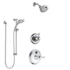 Delta Cassidy Chrome Finish Shower System with Temp2O Control Handle, 3-Setting Diverter, Showerhead, and Hand Shower with Slidebar SS140046