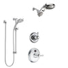 Delta Cassidy Chrome Finish Shower System with Temp2O Control Handle, 3-Setting Diverter, Dual Showerhead, and Hand Shower with Slidebar SS140047