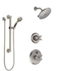 Delta Cassidy Stainless Steel Finish Shower System with Temp2O Control Handle, 3-Setting Diverter, Showerhead, and Hand Shower w/ Grab Bar SS14004SS8