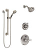 Delta Cassidy Stainless Steel Finish Shower System with Temp2O Control Handle, 3-Setting Diverter, Showerhead, and Hand Shower w/ Grab Bar SS14005SS10