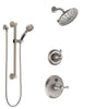 Delta Cassidy Stainless Steel Finish Shower System with Temp2O Control Handle, 3-Setting Diverter, Showerhead, and Hand Shower w/ Grab Bar SS14005SS4