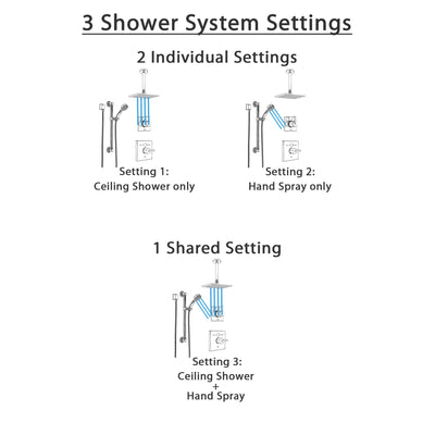 Delta Vero Chrome Finish Shower System with Temp2O Control Handle, 3-Setting Diverter, Ceiling Mount Showerhead, and Hand Shower w/ Grab Bar SS140114