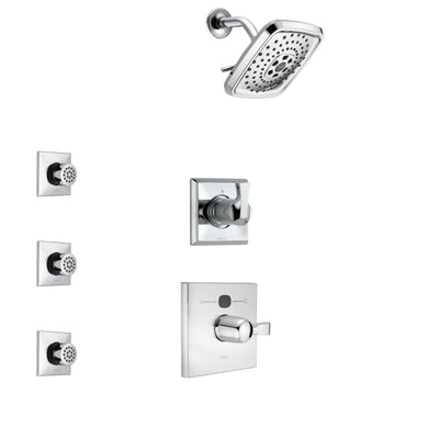 Delta Dryden Chrome Finish Shower System with Temp2O Control Handle, 3-Setting Diverter, Showerhead, and 3 Body Sprays SS1401210