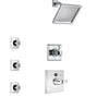 Delta Dryden Chrome Finish Shower System with Temp2O Control Handle, 3-Setting Diverter, Showerhead, and 3 Body Sprays SS140125