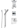 Delta Dryden Chrome Finish Shower System with Temp2O Control, 3-Setting Diverter, Ceiling Mount Showerhead, and Hand Shower with Slidebar SS140128