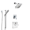 Delta Ara Chrome Finish Shower System with Temp2O Control Handle, 3-Setting Diverter, Showerhead, and Hand Shower with Slidebar SS140136
