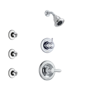 Delta Lahara Chrome Finish Shower System with Control Handle, 3-Setting Diverter, Showerhead, and 3 Body Sprays SS1423812