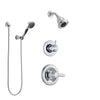 Delta Lahara Chrome Finish Shower System with Control Handle, 3-Setting Diverter, Showerhead, and Hand Shower with Wall Bracket SS1423813