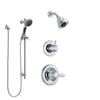 Delta Lahara Chrome Finish Shower System with Control Handle, 3-Setting Diverter, Showerhead, and Hand Shower with Slidebar SS1423815