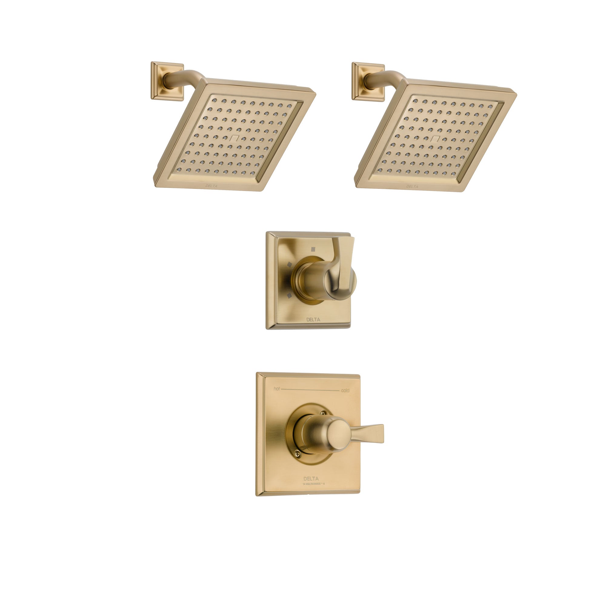 Delta Dryden Champagne Bronze Finish Shower System with Control Handle, 3-Setting Diverter, 2 Showerheads SS142511CZ4
