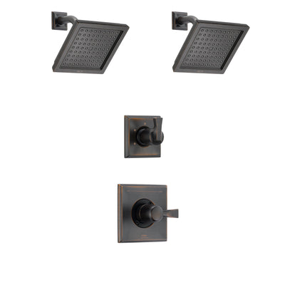 Delta Dryden Venetian Bronze Finish Shower System with Control Handle, 3-Setting Diverter, 2 Showerheads SS142511RB6