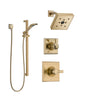 Delta Dryden Champagne Bronze Finish Shower System with Control Handle, 3-Setting Diverter, Showerhead, and Hand Shower with Slidebar SS142512CZ2