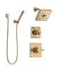 Delta Dryden Champagne Bronze Finish Shower System with Control Handle, 3-Setting Diverter, Showerhead, and Hand Shower with Wall Bracket SS142512CZ3