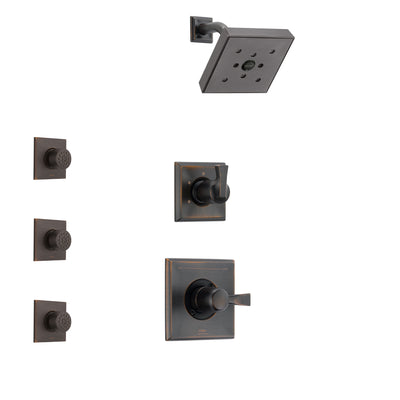 Delta Dryden Venetian Bronze Finish Shower System with Control Handle, 3-Setting Diverter, Showerhead, and 3 Body Sprays SS142512RB2