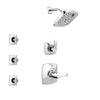 Delta Tesla Chrome Finish Shower System with Control Handle, 3-Setting Diverter, Showerhead, and 3 Body Sprays SS142521
