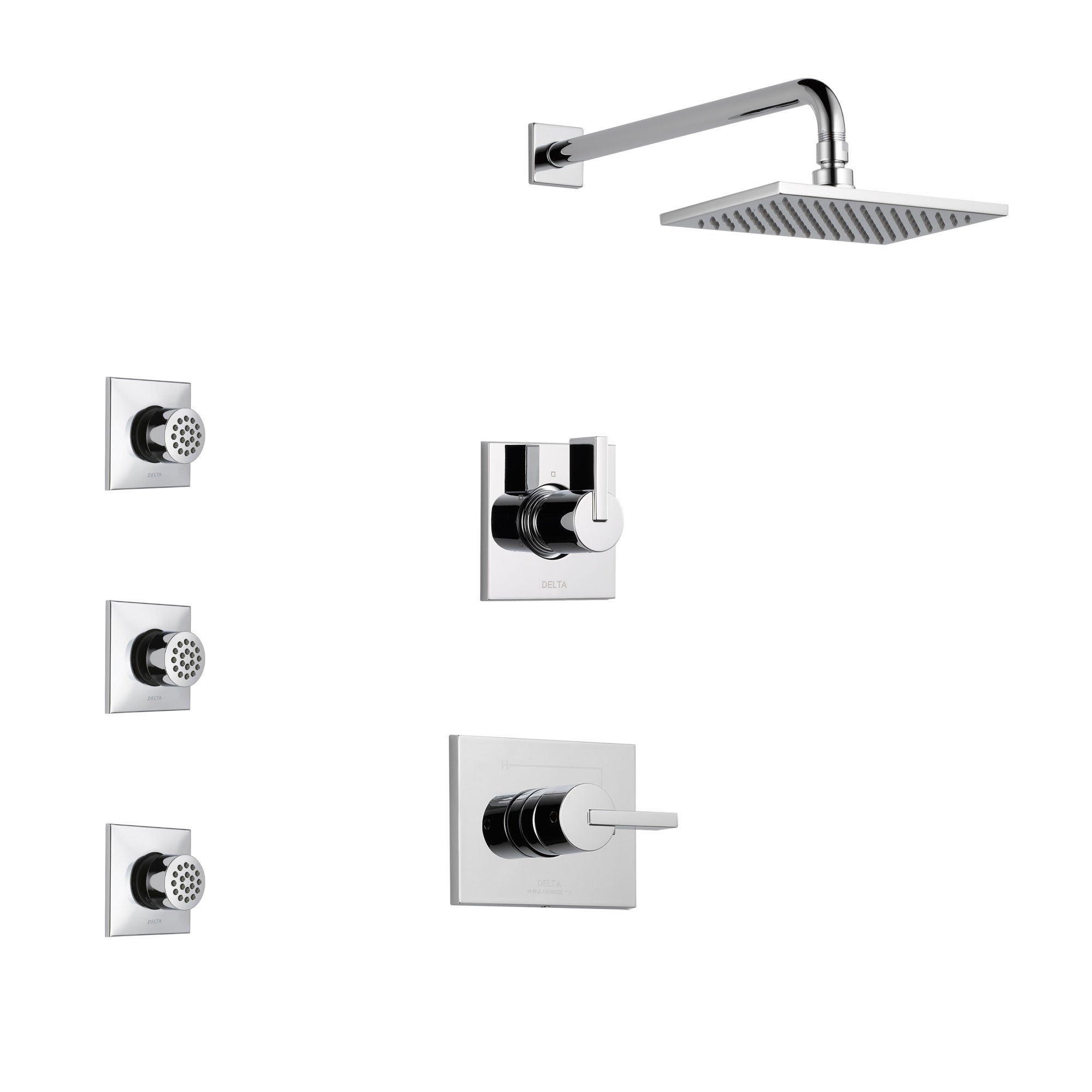 Delta Vero Chrome Finish Shower System with Control Handle, 3-Setting Diverter, Showerhead, and 3 Body Sprays SS1425311