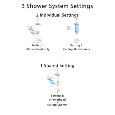 Delta Vero Stainless Steel Finish Shower System with Control Handle, 3-Setting Diverter, Showerhead, and Ceiling Mount Showerhead SS142532SS3