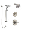 Delta Trinsic Stainless Steel Finish Shower System with Control Handle, 3-Setting Diverter, Showerhead, & Temp2O Hand Shower with Slidebar SS142591SS4