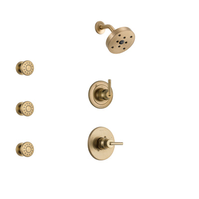 Delta Trinsic Champagne Bronze Finish Shower System with Control Handle, 3-Setting Diverter, Showerhead, and 3 Body Sprays SS14259CZ1