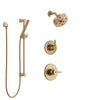 Delta Trinsic Champagne Bronze Finish Shower System with Control Handle, 3-Setting Diverter, Showerhead, and Hand Shower with Slidebar SS14259CZ2