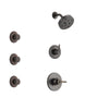 Delta Trinsic Venetian Bronze Finish Shower System with Control Handle, 3-Setting Diverter, Showerhead, and 3 Body Sprays SS14259RB1