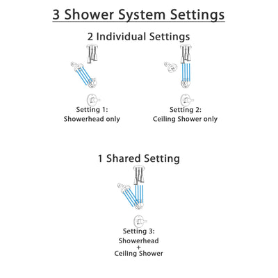 Delta Compel Stainless Steel Finish Shower System with Control Handle, 3-Setting Diverter, Showerhead, and Ceiling Mount Showerhead SS142611SS6